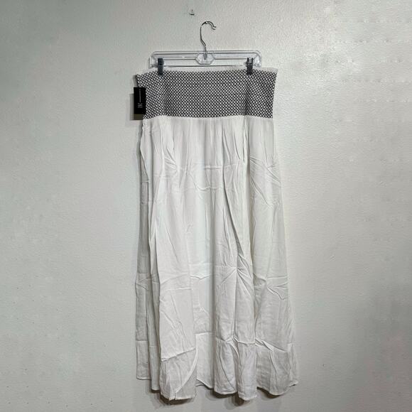 INC International Concepts White Smocked Waist Convertible Skirt Sz XL NWT - Picture 11 of 14